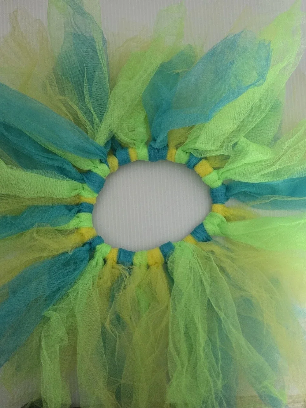 Handmade Neon Blue Green Yellow Tulle Tutu Skirt Kids Dress Up Costume